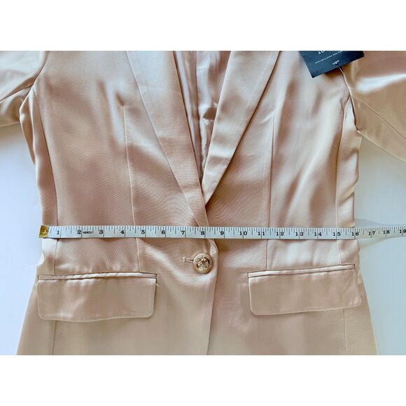 NWT Retrofête Silky Satin One Button Leo Blazer in Dusty Peach Pink Size Small - Picture 14 of 15
